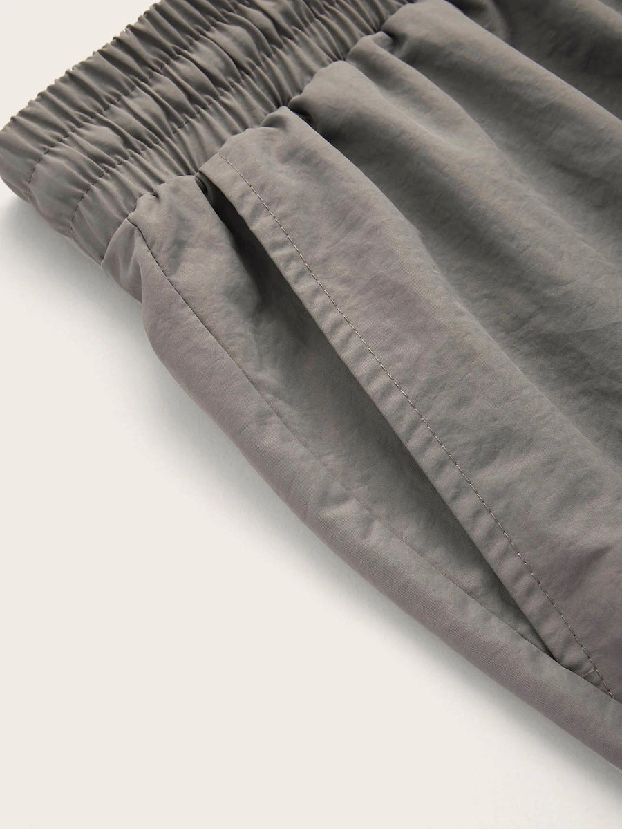 Drawstring Waist Flap Pocket Side Pants